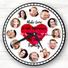Family Photo Gift Red Heart Custom Gift Personalised Clock