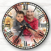Autum Floral Family Photo Custom Gift Personalised Clock