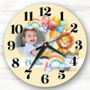 Lion Rainbow Photo Baby Boy Girl Nursery Yellow Gift Personalised Clock