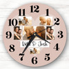 Couple Love Heart Photos Neutral Romantic Personalised Gift Personalised Clock