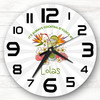Colourful Floral Green Cocktail O'clock Personalised Gift Personalised Clock