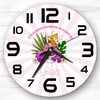Colourful Floral Pink Cocktail O'clock Personalised Gift Personalised Clock