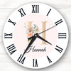 Floral Alphabet Name Initial Letter H Personalised Gift Personalised Clock