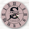 Dusky Floral Family Name Any Initial Personalised Gift Personalised Clock