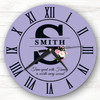 Dusky Purple Family Name Any Initial Personalised Gift Personalised Clock