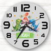 Blue Green Dinosaur Dusky Grey Boys Personalised Gift Personalised Clock