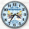 Best Stepdad Blue Photos Tartan Personalised Gift Personalised Clock