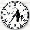 Father With Daughter Silhouette Personalised Gift Personalised Clock
