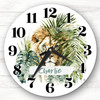 Lion Jungle Wild Green Leaves Personalised Gift Personalised Clock