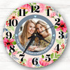 Mum Bright Pink Flower Photo Personalised Gift Personalised Clock