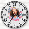 Mum Flower Wreath Photo Grey Personalised Gift Personalised Clock