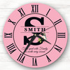 Pink Family Name Any Initial Personalised Gift Personalised Clock