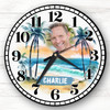 Beach Scene Palm Tree Photo Personalised Gift Personalised Clock