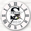 Floral Family Initial Pink Personalised Gift Personalised Clock