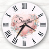 Floral Heart Family Name Personalised Gift Personalised Clock