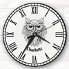 Black Owl Vintage Retro Personalised Gift Personalised Clock