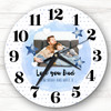 Love You Dad Photo Blue Personalised Gift Personalised Clock
