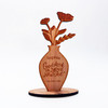 Engraved Wood Good Luck In Your New Job Flowers Keepsake Personalised Gift
