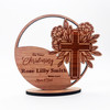 Engraved Wood On Your Christening Floral Cross Keepsake Personalised Gift