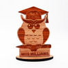Wood No.1 Owl Teacher Thank You School Leavers Keepsake Personalised Gift