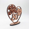 Engraved Wood 80th Happy Birthday Heart Milestone Age Keepsake Personalised Gift