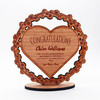 Wood Congratulations Graduation Floral Wreath Heart Keepsake Personalised Gift