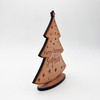 Engraved Wood Merry Christmas Tree Stars Festive Keepsake Personalised Gift