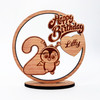 Engraved Wood Kids Penguin 2nd Happy Birthday Heart Keepsake Personalised Gift