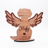 Engraved Wood Dog Wings Memorial Pet Loss Dates Angel Keepsake Personalised Gift