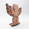 Engraved Wood Dog Wings Memorial Pet Loss Dates Angel Keepsake Personalised Gift