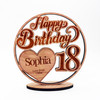 Engraved Wood 18th Happy Birthday Milestone Age Keepsake Personalised Gift