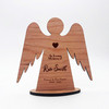 Engraved Wood Memorial Angel In Loving Memory Heart Keepsake Personalised Gift