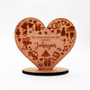 Engraved Wood On Your Wedding Day Elements Heart Keepsake Personalised Gift