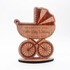 Wood New Baby Pram Buggy Welcome To The World Keepsake Personalised Gift