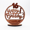 Wood 16th Happy Birthday Milestone Age Candle Keepsake Personalised Gift