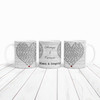 Any Song Lyrics and Names Grey Heart Gift Tea Coffee Personalised Mug