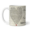 Any Song Lyrics & Names Script Heart Gift Tea Coffee Personalised Mug