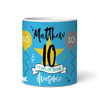 10 Years Photo Blue 10th Birthday Gift For Boy Tea Coffee Cup Personalised Mug