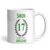 Present For Teenage Boy 17th Birthday Gift 17 Awesome Green Personalised Mug