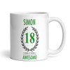 Present For Teenage Boy 18th Birthday Gift 18 Awesome Green Personalised Mug