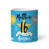 16 Years Photo Blue 16th Birthday Gift For Teenage Boy Awesome Personalised Mug