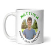 16th Birthday Photo Gift For Teenage Boy Green Gaming Level Up Personalised Mug