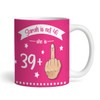 Funny 40th Birthday Gift Middle Finger 39+1 Joke Pink Photo Personalised Mug