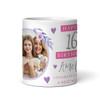 16th Birthday Gift For Her Purple Flower Photo Tea Coffee Cup Personalised Mug