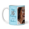 16 & Fabulous 16th Birthday Gift Blue Photo Tea Coffee Cup Personalised Mug