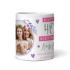 40th Birthday Gift For Her Purple Flower Photo Tea Coffee Cup Personalised Mug