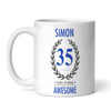 35th Birthday Gift For Man Blue Male Mens 35th Birthday Present Personalised Mug