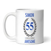 55th Birthday Gift For Man Blue Male Mens 55th Birthday Present Personalised Mug