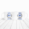 85th Birthday Gift For Man Blue Male Mens 85th Birthday Present Personalised Mug