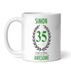 35th Birthday Gift For Man Green Male Mens 35 Birthday Present Personalised Mug